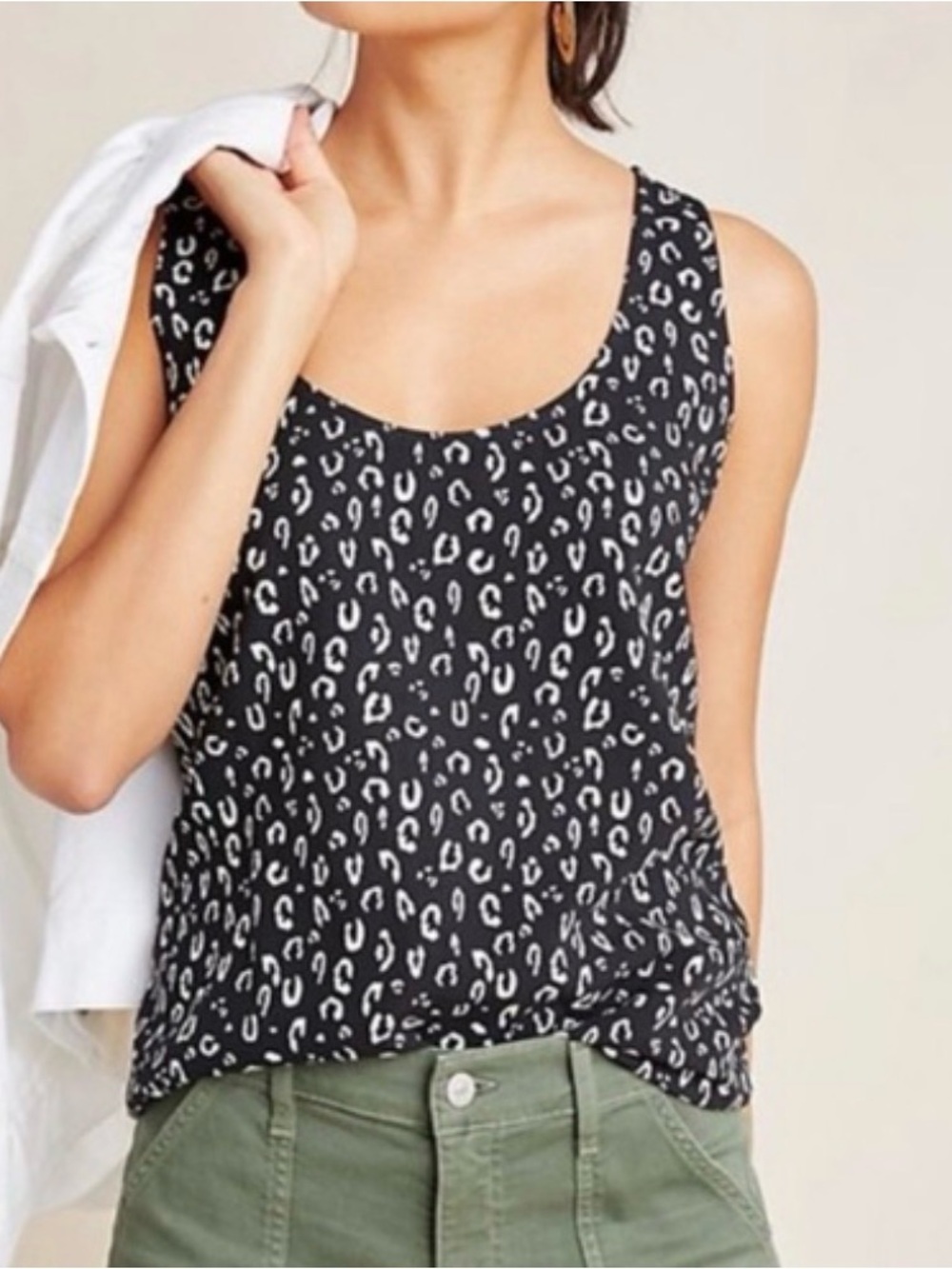 Dolan Anthropology Left Coast leopard print silk tank size medium